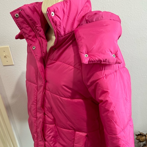 NWT Culture Couture‎ Pink Hooded Puffer Coat Large Women’s Size Large - Picture 8 of 8